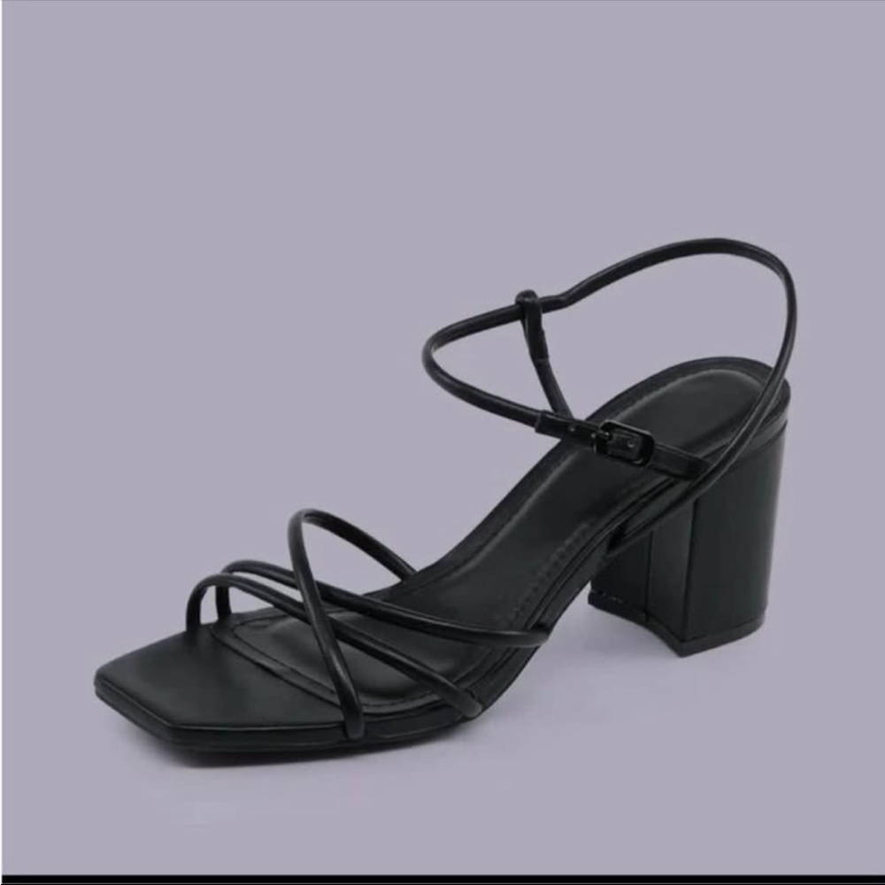Black sandal heels